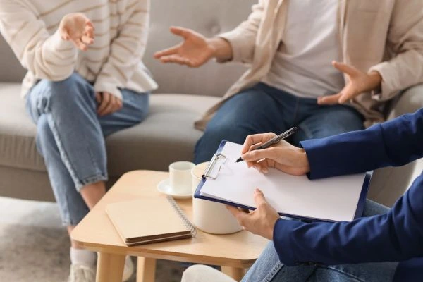 Image of divorce mediation Carmarthen in progress.