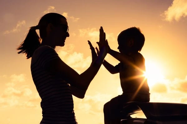 Image of happy mother and child after resolving child arrangements Carmarthen